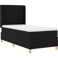 vidaXL Boxspring bed met LED-stripverlichting Zwart 100 x 200 cm Stof