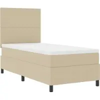 vidaXL LED Box Spring Bed Lichtgrijs en wit 100 x 200 cm Corduroy stof