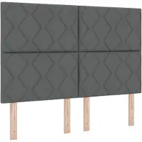 vidaXL LED boxspringbed met hoofdeinde, donkergrijs, 140 x 200 cm, gestoffeerd
