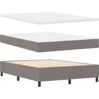 vidaXL LED boxspringbed met hoofdeinde, taupe, 140 x 190 cm, gestoffeerd