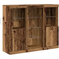 vidaXL LED Dressoir Oudhout 123 x 37 x 100 cm Bewerkt hout