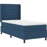 vidaXL LED Box Spring Bed met matras Blauw 90 x 200 cm Stof