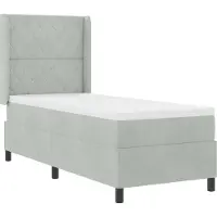 vidaXL Boxspringbed met matras, lichtgrijs, 80 x 200 cm, fluweel