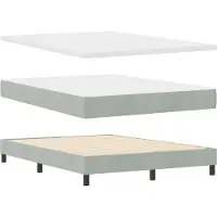 vidaXL LED Box Spring Bed Lichtgrijs 140 x 200 cm Fluweel