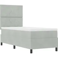 vidaXL LED boxspringbed met hoofdeinde, lichtgrijs, 80 x 200 cm, fluweel