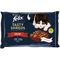 Purina Felix Smakelijke Reepjes Vlees Natvoer Voor Katten 12x4x80g
