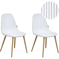 Beliani HILDEN - Eetkamerstoel set van 2 - Wit - Corduroy
