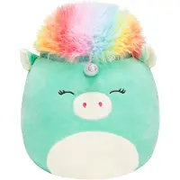 Squishmallows - Large Plush 35cm Teal Unicorn With Rainbow Hair