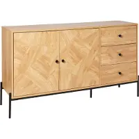 Beliani ARIZONA - Sideboard - Lichthout/Zwart - MDF