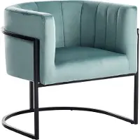 Beliani LARVIK II - Fauteuil - Mintgroen - Fluweel