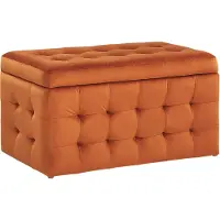 Beliani MICHIGAN - Ottomaan - Oranje - Fluweel