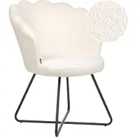 Beliani LOVELOCK - Fauteuil - Wit - Bouclé