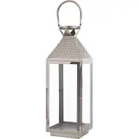 Beliani BALI - Lantaarn - Zilver 55 cm - RVS