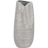 Beliani DERBE - Decoratieve vaas - Zilver - Keramiek