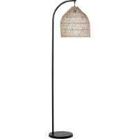 Beliani BERNICA - Staande lamp - Natuurlijk - Rotan