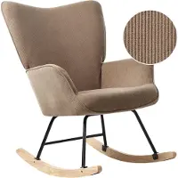 Beliani ARSET - Schommelstoel - Taupe - Bouclé