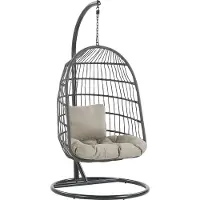 Beliani ALLERA - Hangstoel - Zwart - Polyester