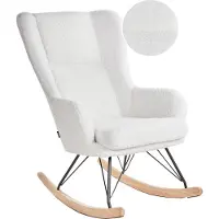 Beliani LUOMA - Schommelstoel - Off-white - Bouclé
