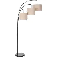 Beliani CARONI - Staande lamp - Beige/Zwart - Metaal