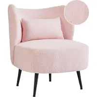 Beliani OTSBY II - Fauteuil - Pastelroze - Bouclé