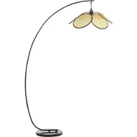 Beliani MERRICA - Staande lamp - Zwart - Metaal/Rotan