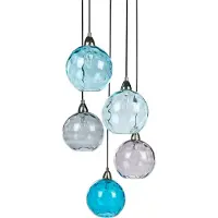 Beliani PABELLON - Hanglamp - Blauw - Metaal/Glas