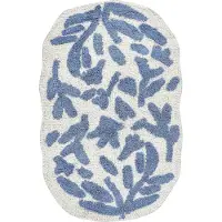 Beliani DERIK - Badmat - Blauw - 60 x 90 cm - Katoen