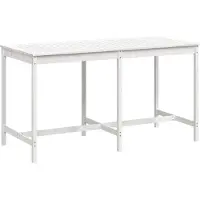vidaXL Tuintafel 203,5x90x110 cm massief grenenhout wit