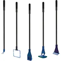 Somstyle 6-Delige Aquarium Schoonmaakset - 46 CM - Borstel - Aquarium Verzorging - Zwart / Blauw