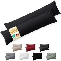 Blumtal - Set Van 2 Kussenslopen - Microvezel Kussenhoes - 40 x 145 cm - Zwart