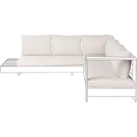 Beliani MARETTIMO - Tuinkussenhoezen set - Gebroken wit - Polyester