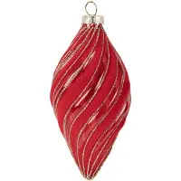 Clayre & Eef Kerstbal Overig Ø 7x13 cm Rood Glas Kerstballen