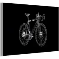 MuchoWow Aluminium schilderij 30x20 cm - Wanddecoratie metaal - Lijnen - Illustratie - Wit - Metalen muurdecoratie woonkamer - Decoratie industrieel - Foto op dibond - Industriële accessoires slaapkamer