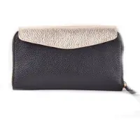 Giuliano lederen portemonee - Dames - Made in Italy - Zwart