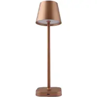 FlinQ Tafellamp Lume - Tafellamp Oplaadbaar - Tafellamp slaapkamer - Oplaadbaar - Dimbaar met geheugenstand - 3 lichtstanden - 38cm - Brons