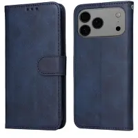 Mobigear Telefoonhoesje geschikt voor Apple iPhone 17 Pro Max Hoesje | Wallet Bookcase Portemonnee | Pasjeshouder voor 3 Pasjes | Telefoonhoesje voor Pinpas / OV Kaart / Rijbewijs - Blauw