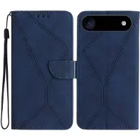 Mobigear Telefoonhoesje geschikt voor Apple iPhone Air Hoesje | Stitch Bookcase Portemonnee | Pasjeshouder voor 3 Pasjes | Telefoonhoesje voor Pinpas / OV Kaart / Rijbewijs - Blauw