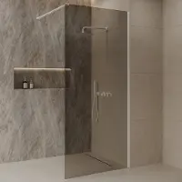Best design Dalis inloopdouche 100cm wit met mokka glas