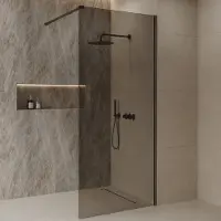 Best design Dalis inloopdouche 120cm gunmetal met mokka glas