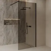 Best design Dalis inloopdouche 120cm zwart met mokka glas