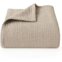 Blumtal Bedsprei Katoen Mousseline - OEKO-Tex gecertificeerd - Lichtgewicht sprei - 150 x 200 cm - Beige