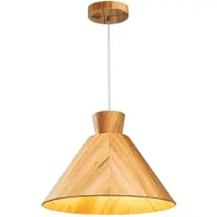 Accord Houten LED Hanglamp Conical | 1X E27 Max 40W | Teak