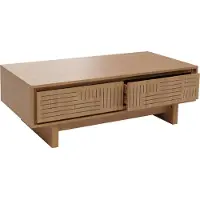 MCW Salontafel -O33, salontafel woonkamer bijzettafel, 2 lades 2 vakken, melamine 40x120x60cm ~ elme naturel