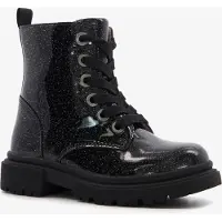 Stap leren meisjes veterboots zwart maat 26