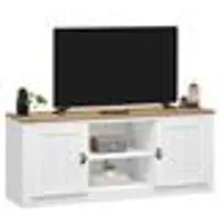 Idimex TV-lowboard BOLTON 140 cm met 2 deuren - wit/bruin
