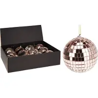 Home & Styling Kerstbal Spiegelbal 8cm rose goud