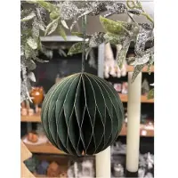 HBX natural living Kerstbal papier10cm groen