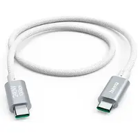 Hama Oplaadkabel USB C - USB C Full-Featured USB 3.2 GEN2 10Gbit/s 150 cm Wit/Aluminium