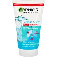 Garnier Czysta Skóra Serie - 3-in-1 Reinigingsgel - 150ml - Peeling - Masker - Inclusief Witte Klei en Zink
