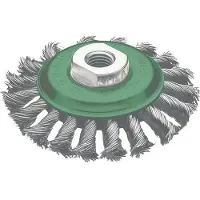 Lessmann Zopfkegelborstel, 100 mm, met schroefdraad, draaddikte 0,5 mm, roestvrij staal, 12 mm, 15000 omwentelingen per minuut